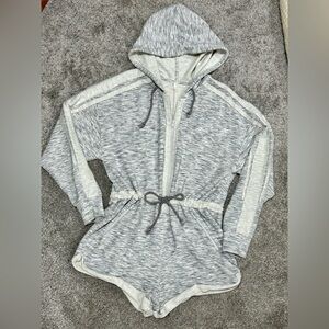 Free People FP Movement Hoodie Romper Jumpsuit-Heather Grey- Size M